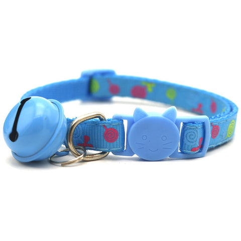 Adjustable Breakaway Cat Collar With Bell Rainbow