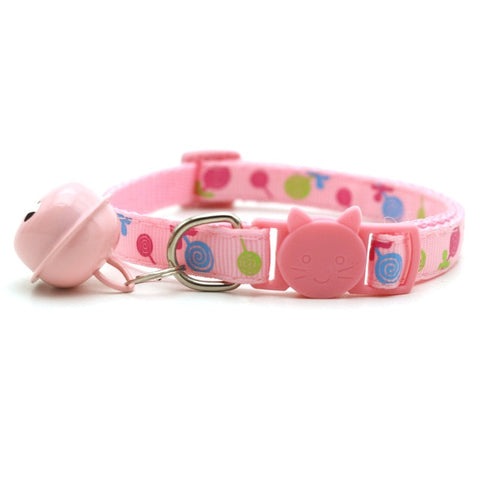 Adjustable Breakaway Cat Collar With Bell Rainbow