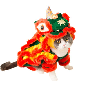 Funny Cat Costume Lion Dance Clothes