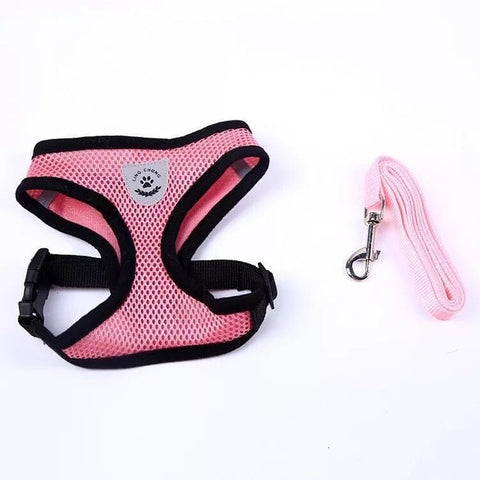 Cat Adjustable Harness Vest Walking Lead Leash