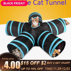 Holes 14 Colors Foldable Cat Tunnel Indoor Outdoor