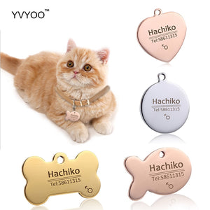 YVYOO Free engraving Stainless steel cat collar