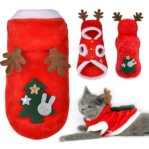 Christmas Cat Clothes Santa Costume