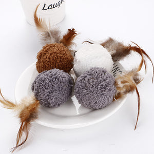 Funny Pet Toys Ball Feather Mint Toy Cat